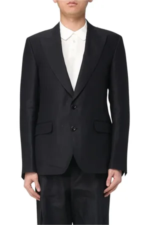Dolce & Gabbana Pakken, Heren, Zwart, L, Linnen, Klassieke Linnen Pak Jas