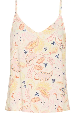 Part Two Tops, Dames, Veelkleurig, S, Blouse met Paisley Print en Verstelbare Bandjes