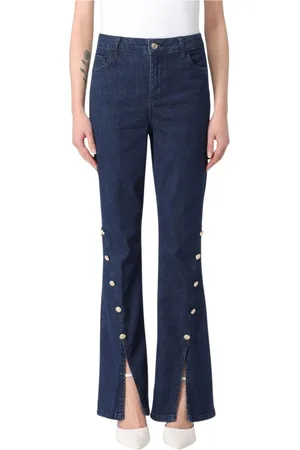Liu Jo Jeans, Dames, Blauw, W24, Katoen, Blauwe Side Slit Jeans