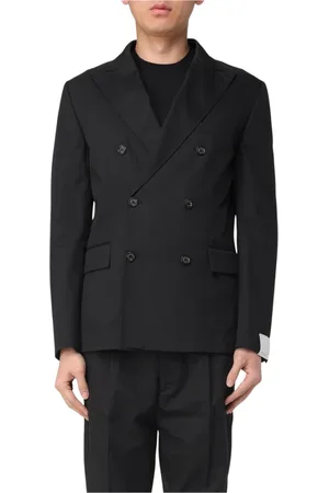 Paolo Pecora Jassen, Heren, Zwart, M, Blauwe Double-Breasted Blazer
