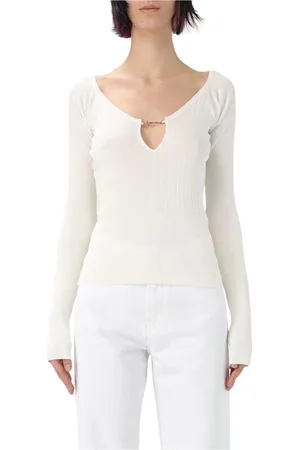 Jacquemus Truien, Dames, Wit, XL, Katoen, Witte Katoenen Sweatshirt, Klassieke Crewneck Stijl