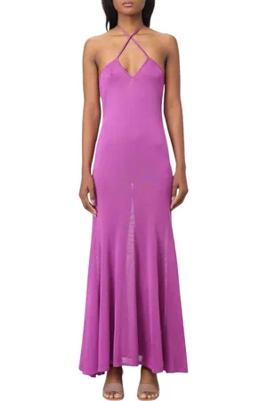 Tom Ford Kleedjes, Dames, Roze, S, Fuchsia Gebreide Maxi Jurk