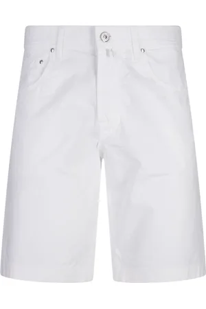 Jacob Cohen Korte broeken, Heren, Wit, W31, Katoen, Witte Broek met Lyocell Mix