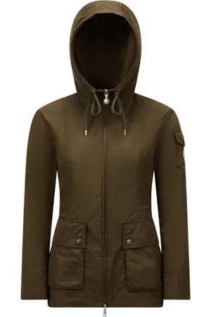 Moncler Jassen, Dames, Groen, XL, Korte Groene Parka Jas voor Dames