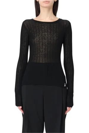 Patrizia Pepe Truien, Dames, Zwart, XS, Zwart Kant V-Hals Top