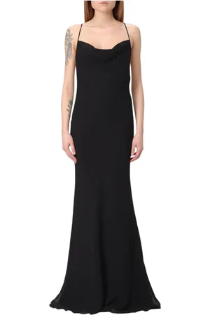 MVP Wardrobe Kleedjes, Dames, Zwart, XS, Veelzijdige Zwarte Midi Jurk