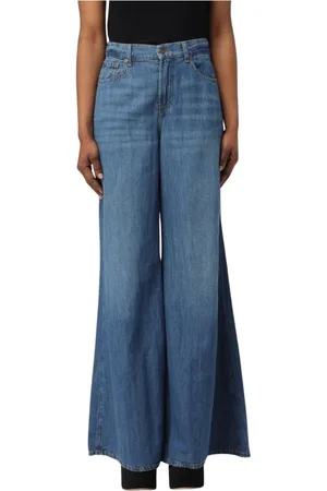 7 for all Mankind Jeans, Dames, Blauw, W29, Katoen, Stijlvolle High Waist Blauwe Jeans