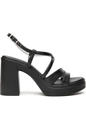 Nero Giardini Schoenen, Dames, Zwart, 37 EU, Leer, Zwarte Sandalen met Blokhak