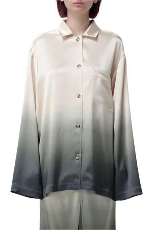 Nanushka Blouses & Shirts, Dames, Groen, M, Groene Ombre Relaxte Fit Shirt