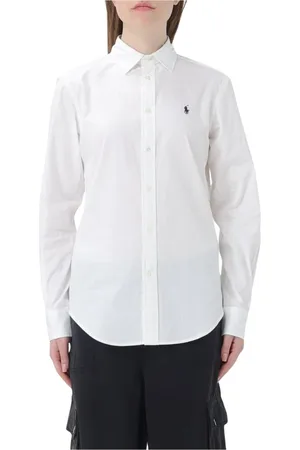Ralph Lauren Blouses & Shirts, Dames, Wit, M, Katoen, Witte Katoenen Lange Mouw Shirt