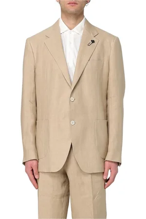 LARDINI Jassen, Heren, Bruin, L, Wol, Bruine Wollen Blazer