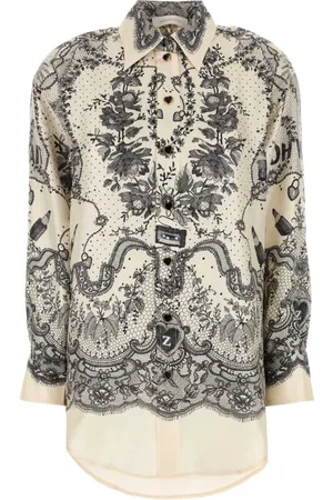 ZIMMERMANN Blouses & Shirts, Dames, Veelkleurig, S, Zijden Crush Shirt