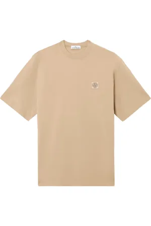 Stone Island Tops, Heren, , L, Katoen, Gekamd katoenen Jersey T-shirt met korte mouwen