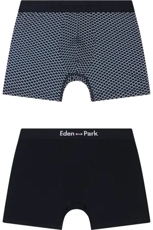 Eden Park Ondergoed, Heren, Veelkleurig, XL, Katoen, Set van twee effen kleur en lucht bedrukte stretch katoenen jersey boxershorts