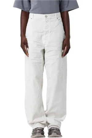 Balenciaga Jeans, Dames, Wit, S, Katoen, Witte Straight Leg Jeans voor Vrouwen