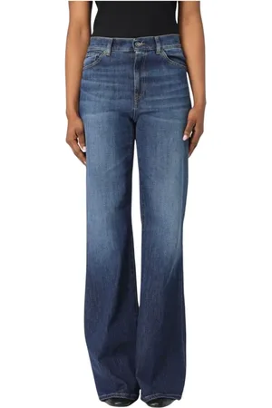 Dondup Jeans, Dames, Blauw, W25, Blauwe Wide Leg Jeans