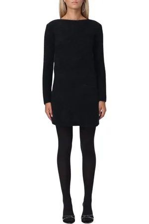 BLUMARINE Kleedjes, Dames, Zwart, S, Wol, Elegante Sweaterjurk