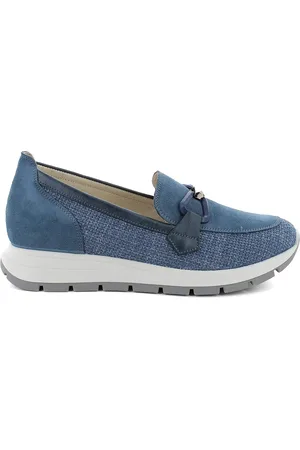 IGI&CO Schoenen, Dames, Blauw, 39 EU, Geweven textuur mocassins met chique stijl