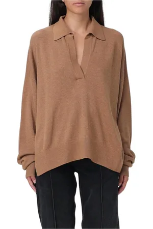 Isabel Marant Truien, Dames, Bruin, S, Wol, Wol V-hals Pullover Sweater