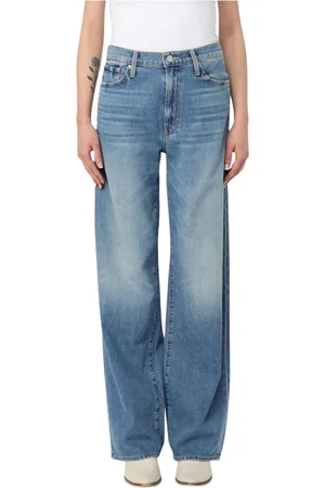 Mother Jeans, Dames, Blauw, W27, Edgy Wide Leg Jeans