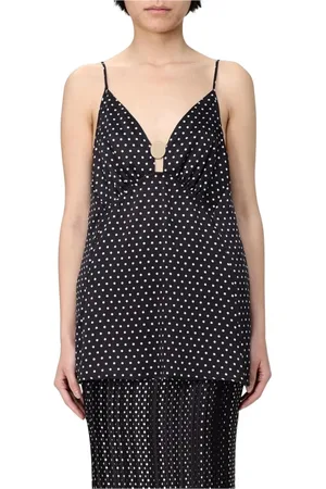 SIMONA CORSELLINI Tops, Dames, Zwart, L, Zwarte V-hals mouwloze top