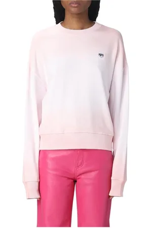 Chiara Ferragni Sweatshirts & Hoodies, Dames, Roze, M, Geborduurde Oog Motief Sweatshirt in Violet