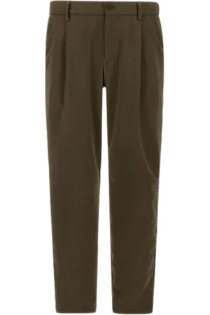 HERNO Broeken, Heren, Groen, S, Groene Seer-Crease Technische Stretchbroek