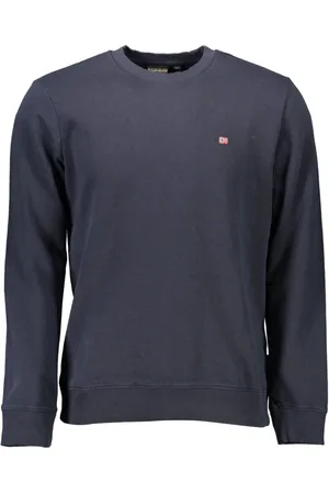 Napapijri Sweatshirts & Hoodies, Heren, Blauw, S, Katoen, Blauwe Sweatshirt met Lange Mouwen en Geborduurd Logo