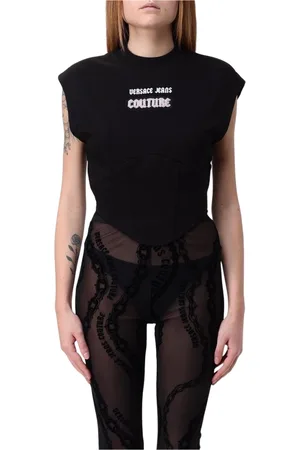 VERSACE Tops, Dames, Zwart, L, Witte Corset Top
