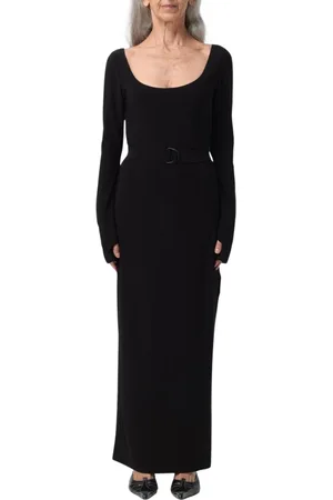Norma Kamali Kleedjes, Dames, Zwart, M, Elegante Zwarte Maxi Jurk