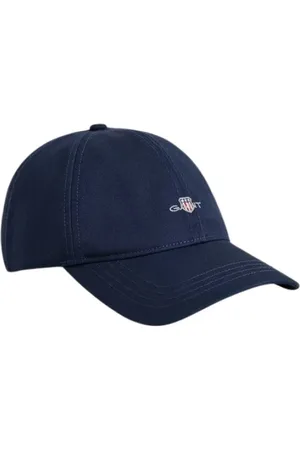GANT Accessoires, Heren, Blauw, ONE Size, Katoen, Shield Cap met Grafische Borduring