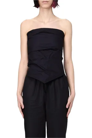 Kaos Tops, Dames, Zwart, S, Zwarte Mouwloze V-hals Gebreide Top