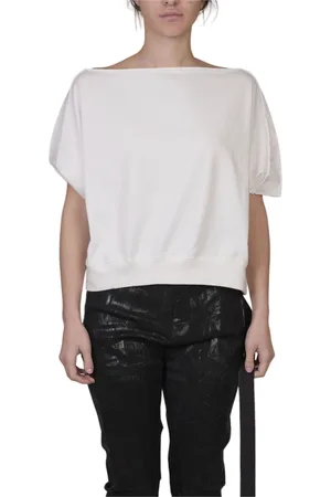 Rick Owens Blouses & Shirts, Dames, Wit, M, Fleece Dagger Sweatshirt