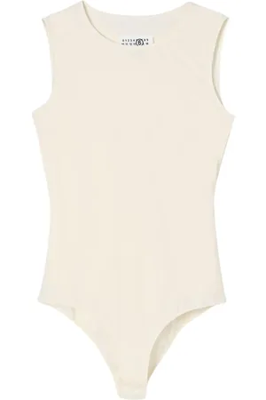 Maison Margiela Tops, Dames, Wit, L, Witte Mouwloze Viscose Top