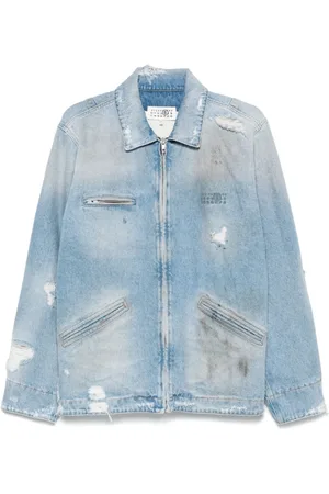 Maison Margiela Overhemden, Heren, Blauw, L, Denim, Stijlvolle buitenkleding jas