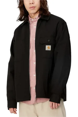 Carhartt Jassen, Heren, Zwart, L, Katoen, Zwarte Twill Overhemdjasje Redmond Stijl