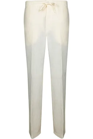 120% Lino Broeken, Heren, Wit, L, Linnen, Lichte linnen zomerbroek