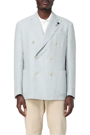 LARDINI Pakken, Heren, Blauw, M, Wol, Blauwe Wollen Blazer