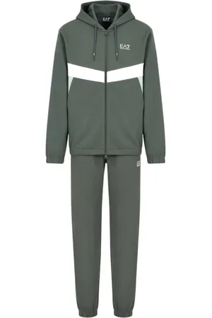 EA7 Sport, Heren, Groen, L, Katoen, Grijs Sportief Trainingspak Set