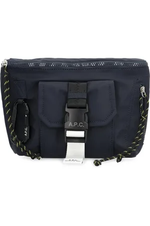 A.P.C. Tassen, Heren, Blauw, ONE Size, Nylon, Nylon Heuptas met Karabijnhaak