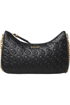 Liu Jo Tassen, Dames, Zwart, ONE Size, Zwarte Geëtste Crossbody Tas