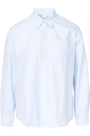 A.P.C. Blouses & Shirts, Dames, Blauw, M, Katoen, Logo Boyfriend Chemise Shirt