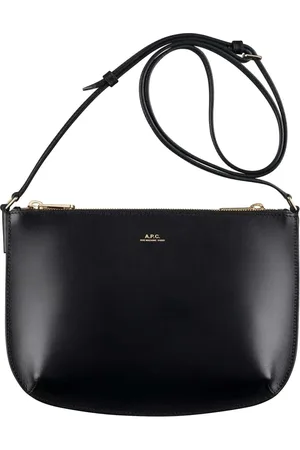 A.P.C. Tassen, Dames, Zwart, ONE Size, Leer, Zwarte Leren Crossbody Tas