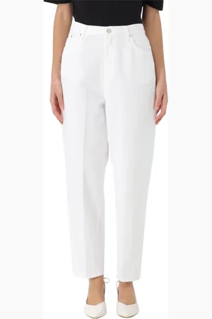 Dondup Jeans, Dames, Wit, W32, Katoen, Witte Straight Leg Jeans voor Vrouwen