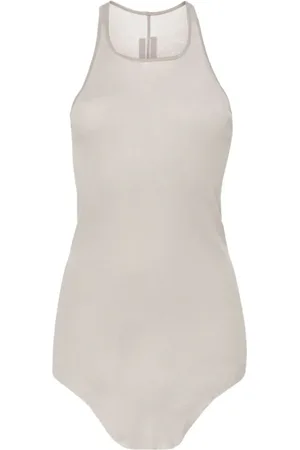 Rick Owens Tops, Dames, Grijs, M, Pearl Rib Tank Top