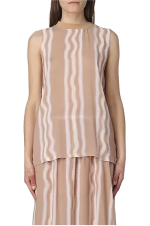 Armani Exchange Tops, Dames, , M, Gestreepte Mouwloze Top