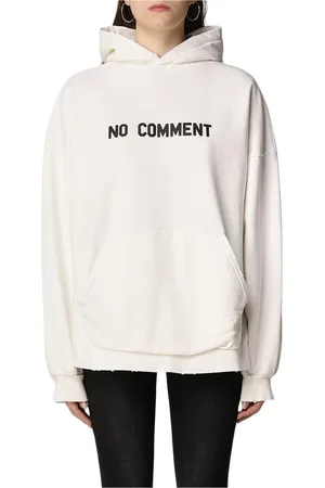 Balenciaga Sweatshirts & Hoodies, Dames, Wit, M, Katoen, Hoodie met Versleten Look en Gedurfd Slogan