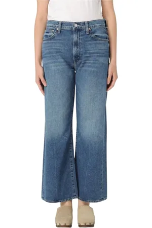 Mother Jeans, Dames, Blauw, W31, Blauwe Straight-Leg Jeans voor Vrouwen