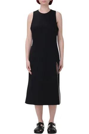 Ami Kleedjes, Dames, Zwart, L, Zwarte Minimalistische Jurk met Zijsplit