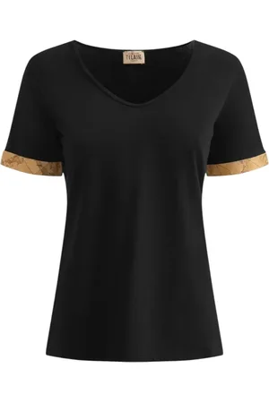 ALVIERO MARTINI 1A CLASSE Tops, Dames, Zwart, L, Zwarte Geo Classic T-shirt met korte mouwen